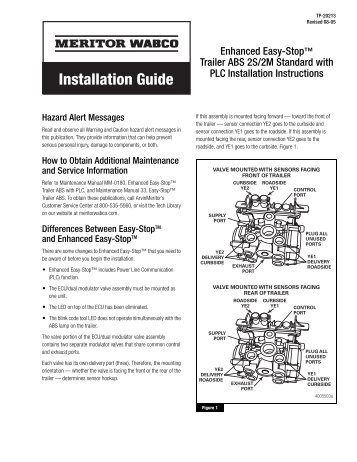Tractor, Truck, And Bus Abs Modulator Valve Meritor Wabco Installation Guide Meritor Wabco Meritor WABCO Trailer ABS Wiring Diagrams 7-Way Trailer Brake Wiring Diagram tractor, truck, and bus abs modulator valve meritor wabco Meritor WABCO Trailer ABS Wiring Diagrams installation guide meritor wabco 7-Way Trailer Brake Wiring Diagram